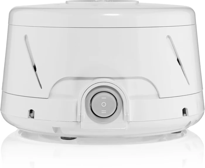 Yogasleep Dohm Classic fan-based sound machine in white with front rocker switch
